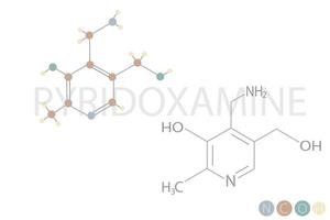 piridoxamina molecular esquelético químico Fórmula vetor