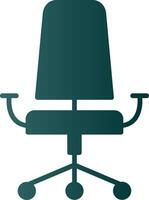 ícone de gradiente de glifo de cadeira de escritório vetor