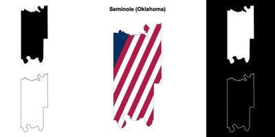 seminole condado, Oklahoma esboço mapa conjunto vetor