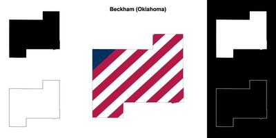 Beckham condado, Oklahoma esboço mapa conjunto vetor