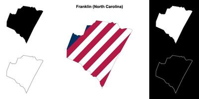 Franklin condado, norte carolina esboço mapa conjunto vetor