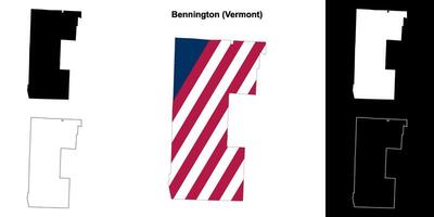 Bennington condado, Vermont esboço mapa conjunto vetor