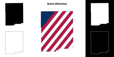 boone condado, Nebraska esboço mapa conjunto vetor