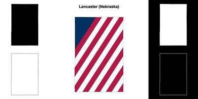 lancaster condado, Nebraska esboço mapa conjunto vetor