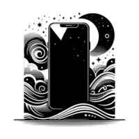 Preto e branco ilustração do uma Smartphone Iphone vetor