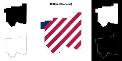algodão condado, Oklahoma esboço mapa conjunto vetor