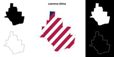 Lawrence condado, ohio esboço mapa conjunto vetor