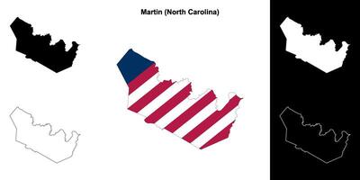 Martin condado, norte carolina esboço mapa conjunto vetor
