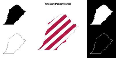 chester condado, pensilvânia esboço mapa conjunto vetor