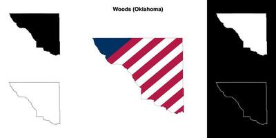 madeiras condado, Oklahoma esboço mapa conjunto vetor