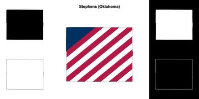 stephens condado, Oklahoma esboço mapa conjunto vetor