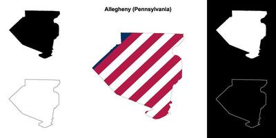 Allegheny condado, pensilvânia esboço mapa conjunto vetor