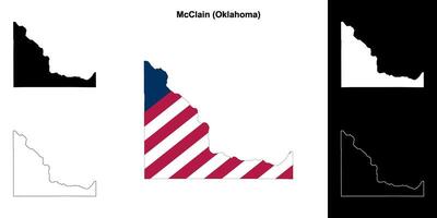 Mcclain condado, Oklahoma esboço mapa conjunto vetor