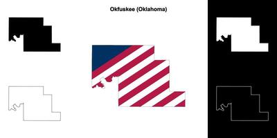 okfuskee condado, Oklahoma esboço mapa conjunto vetor