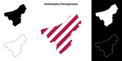 Northampton condado, pensilvânia esboço mapa conjunto vetor