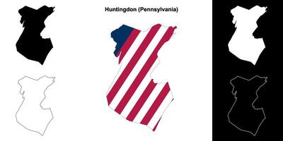 Huntingdon condado, pensilvânia esboço mapa conjunto vetor
