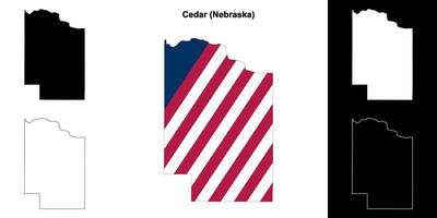 cedro condado, Nebraska esboço mapa conjunto vetor