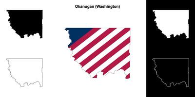 okanogan condado, Washington esboço mapa conjunto vetor