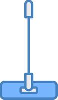 esfregão linha preenchidas azul ícone vetor