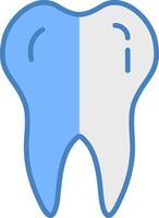 dente linha preenchidas azul ícone vetor