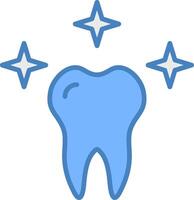 saudável dente linha preenchidas azul ícone vetor