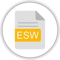 esw Arquivo formato plano círculo ícone vetor