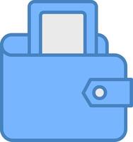 digital carteira linha preenchidas azul ícone vetor