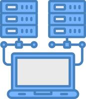 dados rede linha preenchidas azul ícone vetor