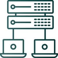ícone de gradiente de linha de rede local vetor