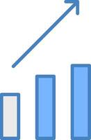 seta gráfico linha preenchidas azul ícone vetor