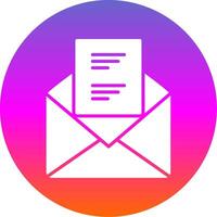 o email glifo gradiente círculo ícone Projeto vetor