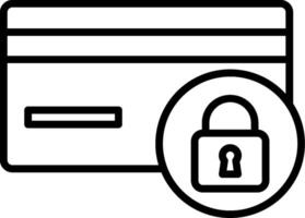 ícone de gradiente de linha de pagamento seguro vetor