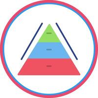 pirâmide gráfico plano círculo ícone vetor