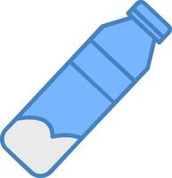 água garrafa linha preenchidas azul ícone vetor