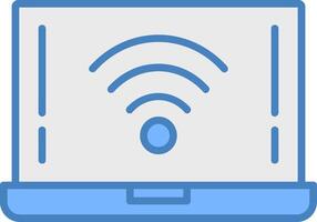 Wi-fi linha preenchidas azul ícone vetor