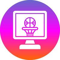 basquetebol glifo gradiente círculo ícone Projeto vetor
