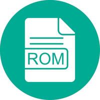 ROM Arquivo formato multi cor círculo ícone vetor