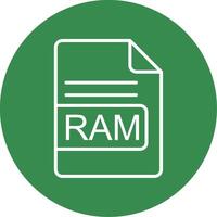 RAM Arquivo formato multi cor círculo ícone vetor