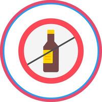 não álcool plano círculo ícone vetor