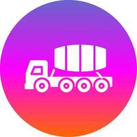 cimento caminhão glifo gradiente círculo ícone Projeto vetor