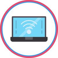 Wi-fi plano círculo ícone vetor