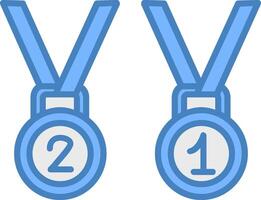 medalhas linha preenchidas azul ícone vetor