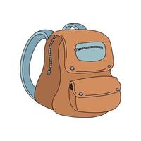 ícone de cor da mochila escolar. mochila de estudante. o saco da escola. ilustração vetorial isolada vetor