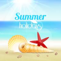 Cartaz de viagens de férias de férias de verão vetor