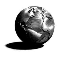 Preto e branco ilustração do a planeta terra vetor