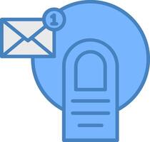 o email linha preenchidas azul ícone vetor