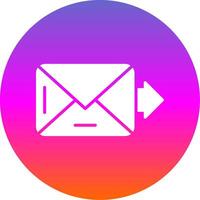 o email glifo gradiente círculo ícone Projeto vetor