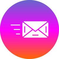 o email glifo gradiente círculo ícone Projeto vetor