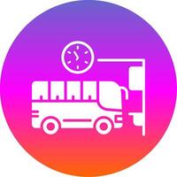 ônibus estação glifo gradiente círculo ícone Projeto vetor
