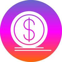 dólar moeda glifo gradiente círculo ícone Projeto vetor